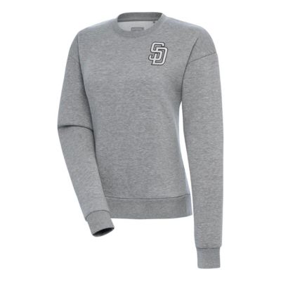 Antigua Women's MLB San Diego Padres Brushed Metallic Victory Pullover Sweatshirt, Gray, XXL