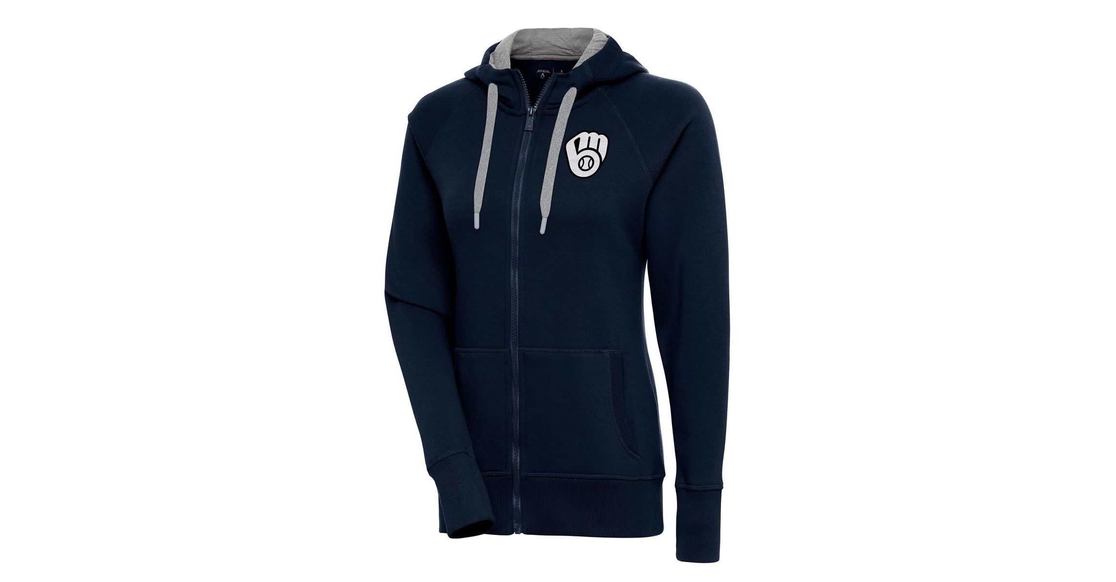 MLB Milwaukee Brewers Brushed Metallic Victory Full-Zip Hoodie