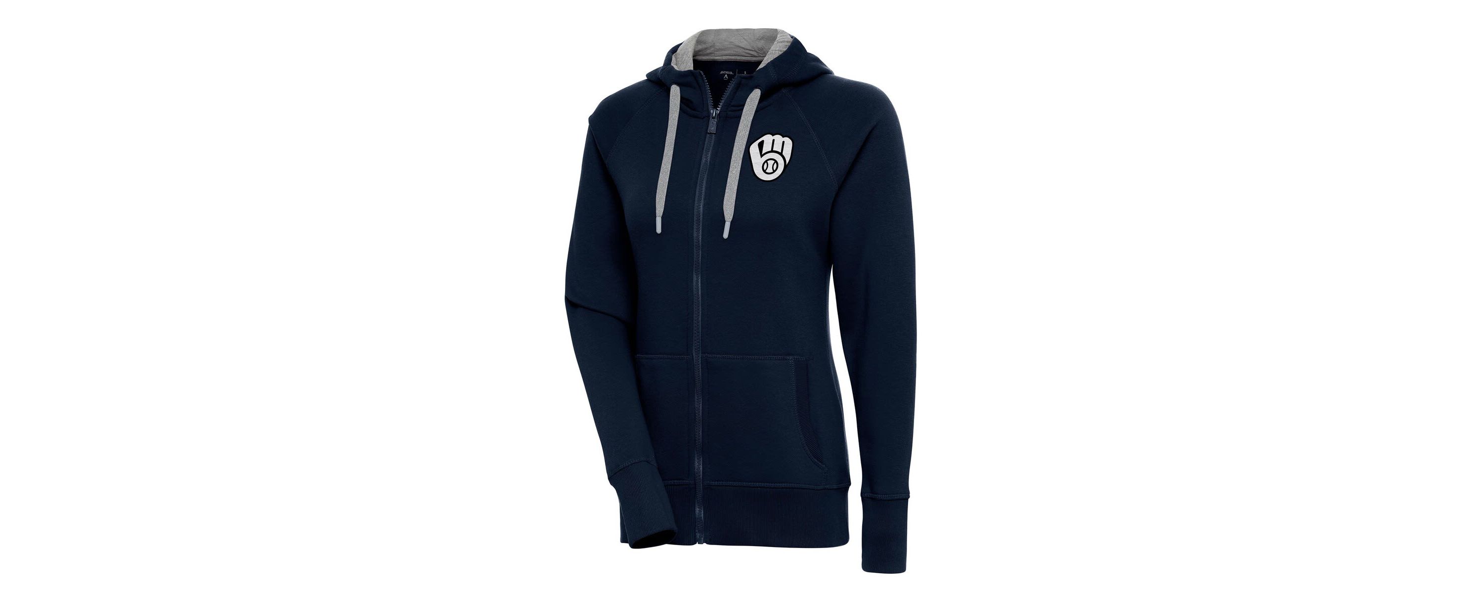MLB Milwaukee Brewers Brushed Metallic Victory Full-Zip Hoodie