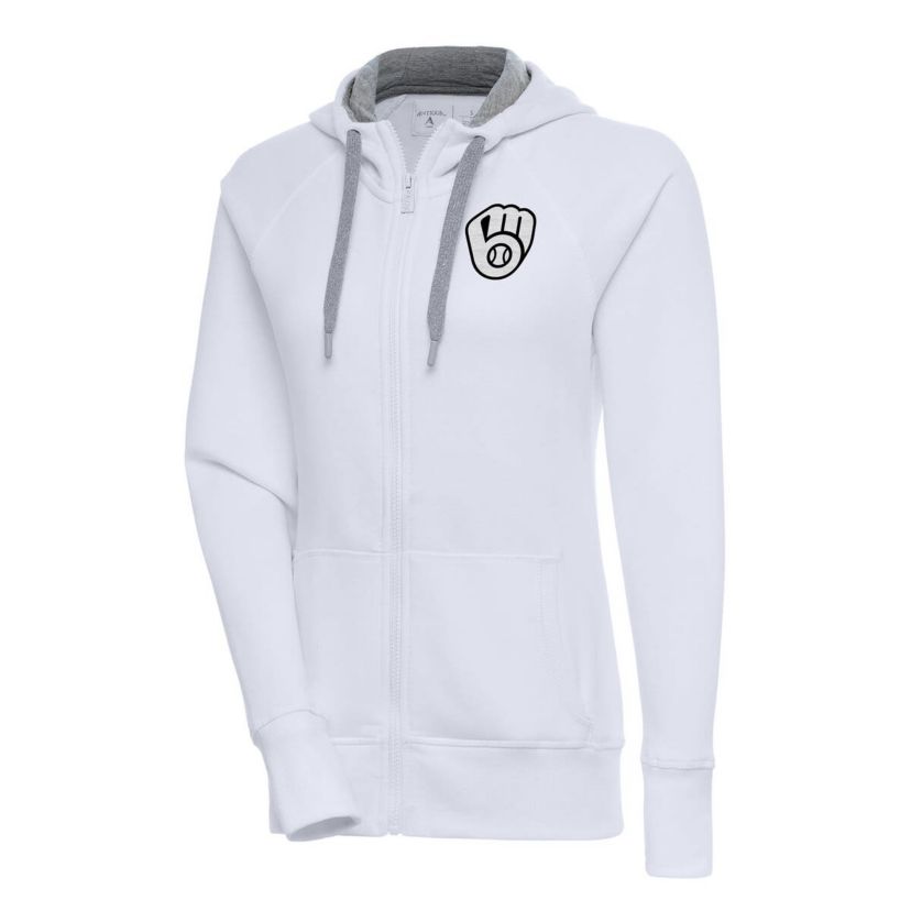 MLB Milwaukee Brewers Brushed Metallic Victory Full-Zip Hoodie