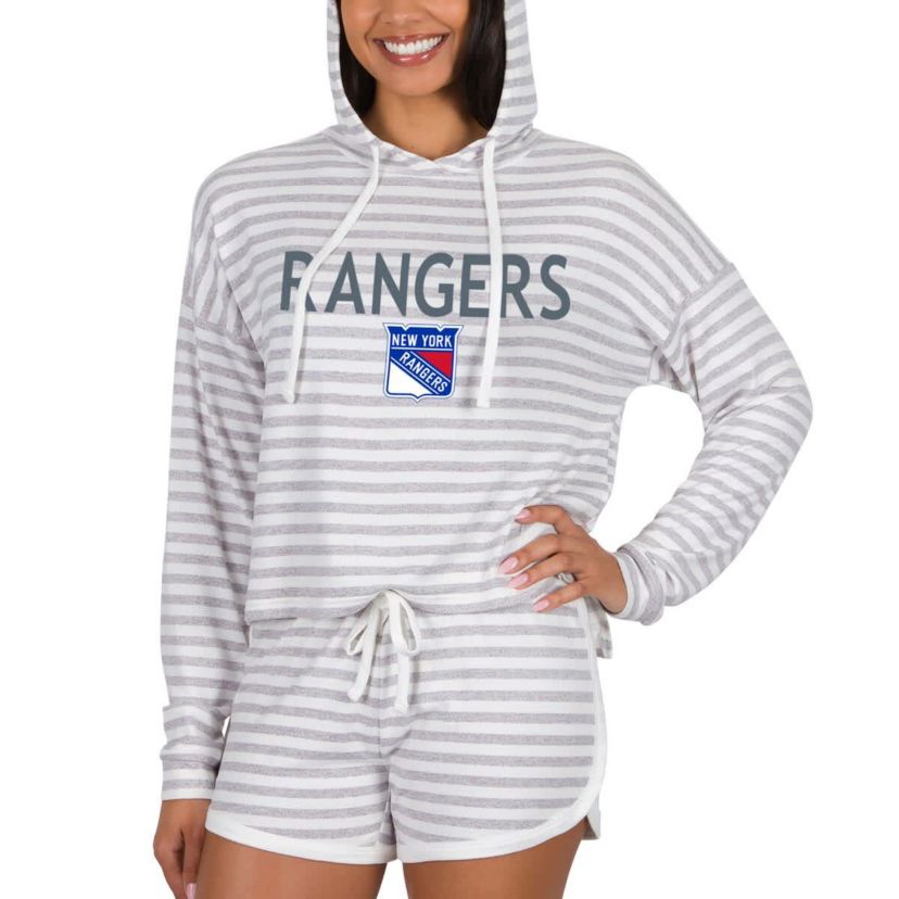 NHL New York Rangers Visibility Long Sleeve Hoodie Top & Shorts Set
