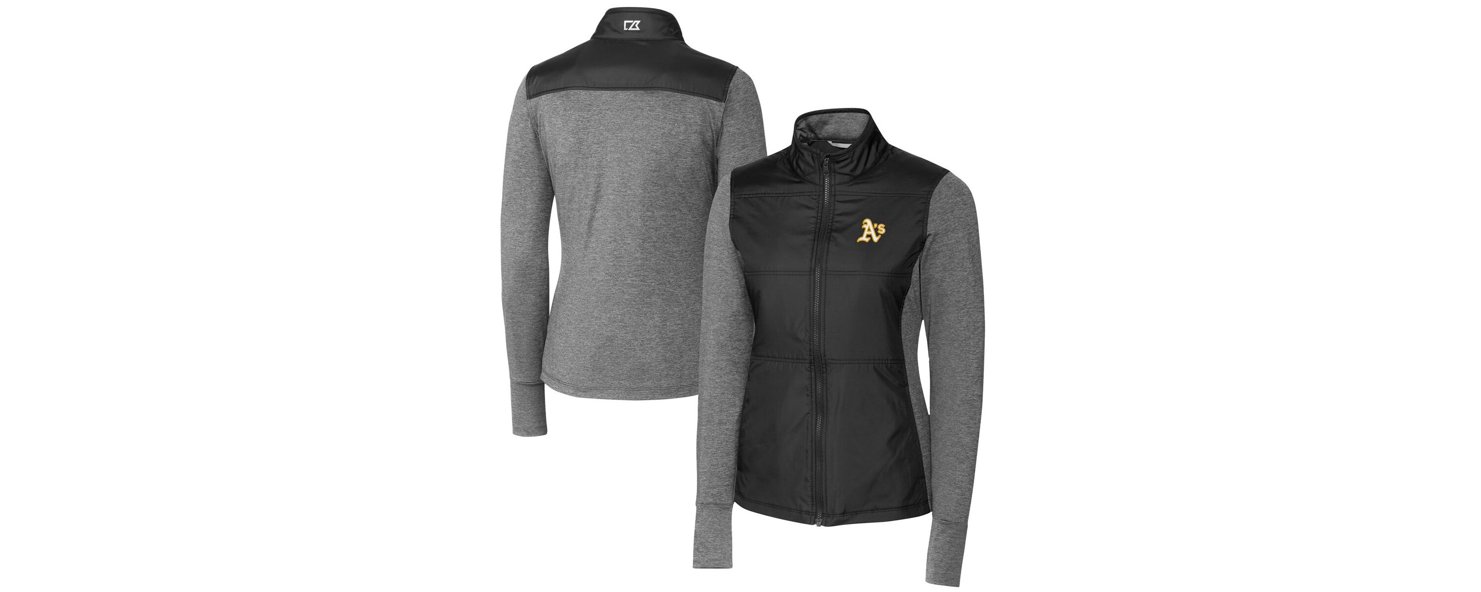 Oakland Athletics MLB Athletics DryTec Stealth Hybrid Quilted Full-Zip Windbreaker Jacket