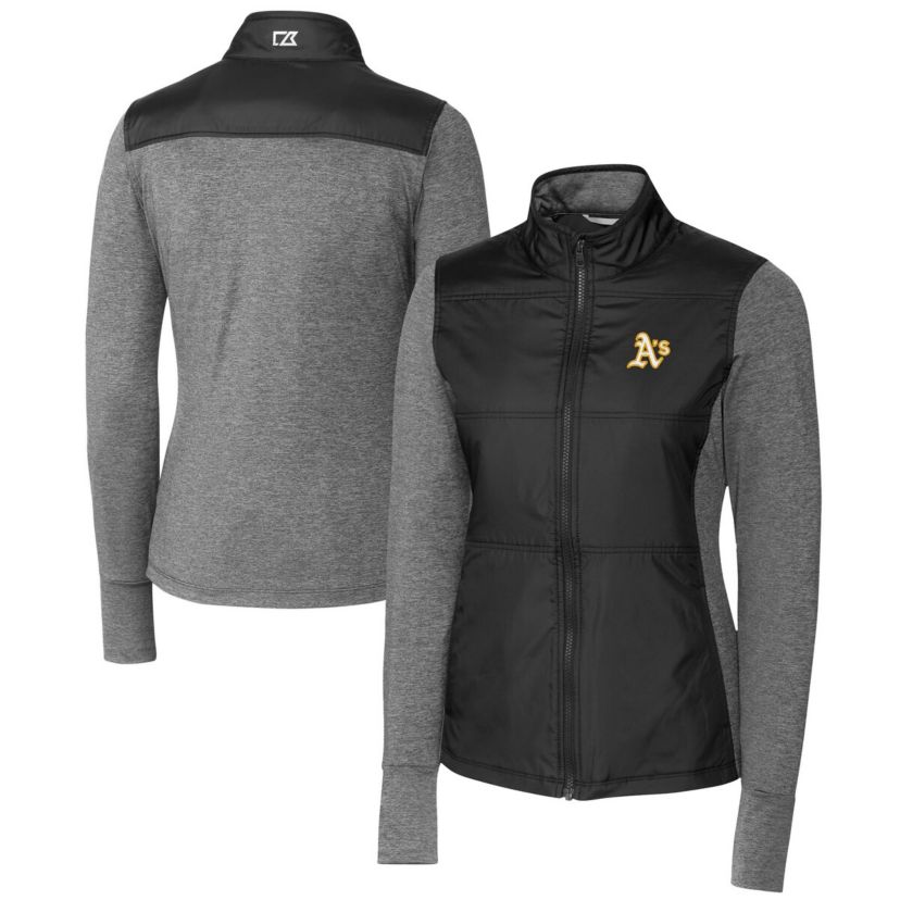 Oakland Athletics MLB Athletics DryTec Stealth Hybrid Quilted Full-Zip Windbreaker Jacket