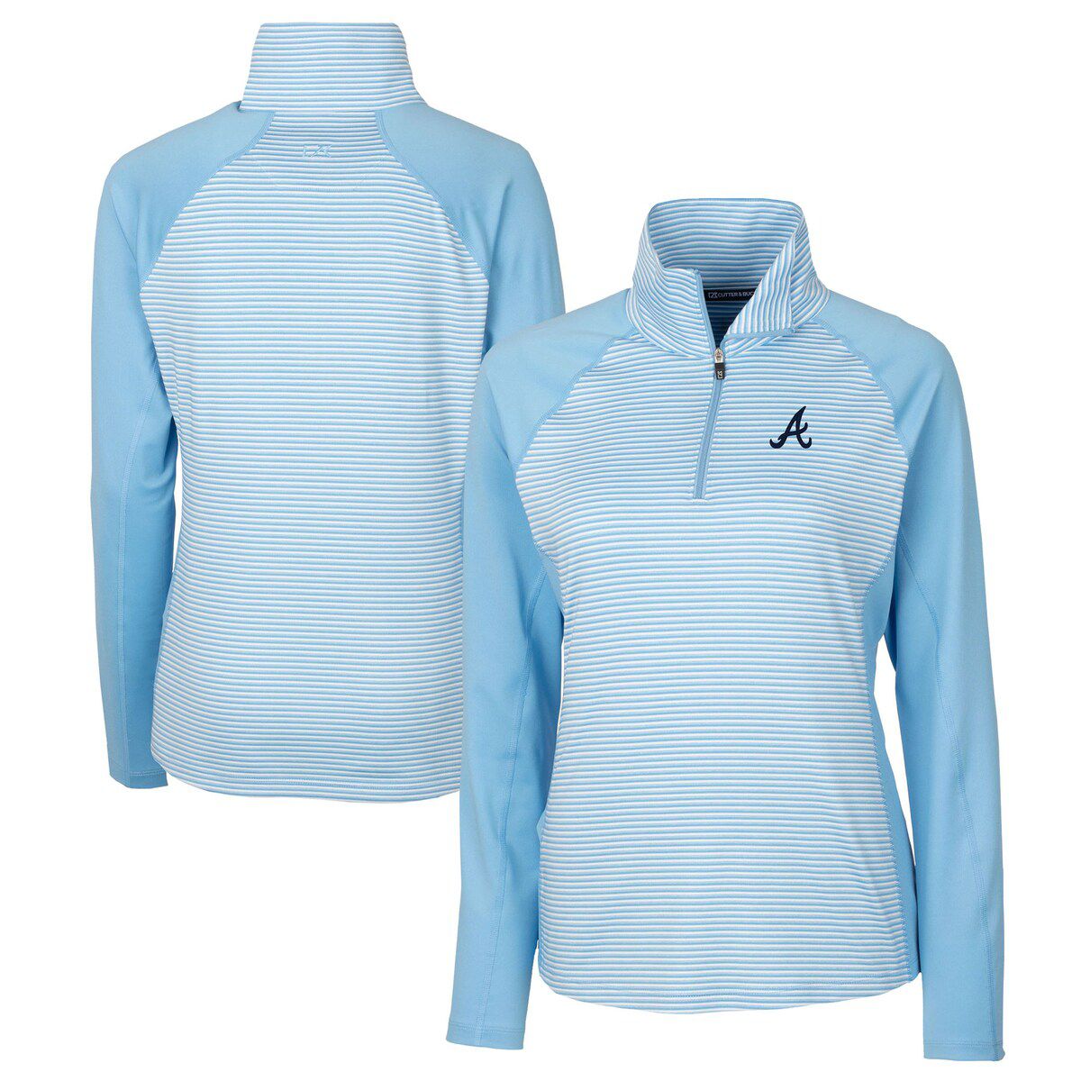 MLB Light Atlanta Braves DryTec Forge Tonal Stripe Half-Zip Top