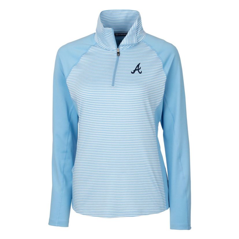 MLB Light Atlanta Braves DryTec Forge Tonal Stripe Half-Zip Top