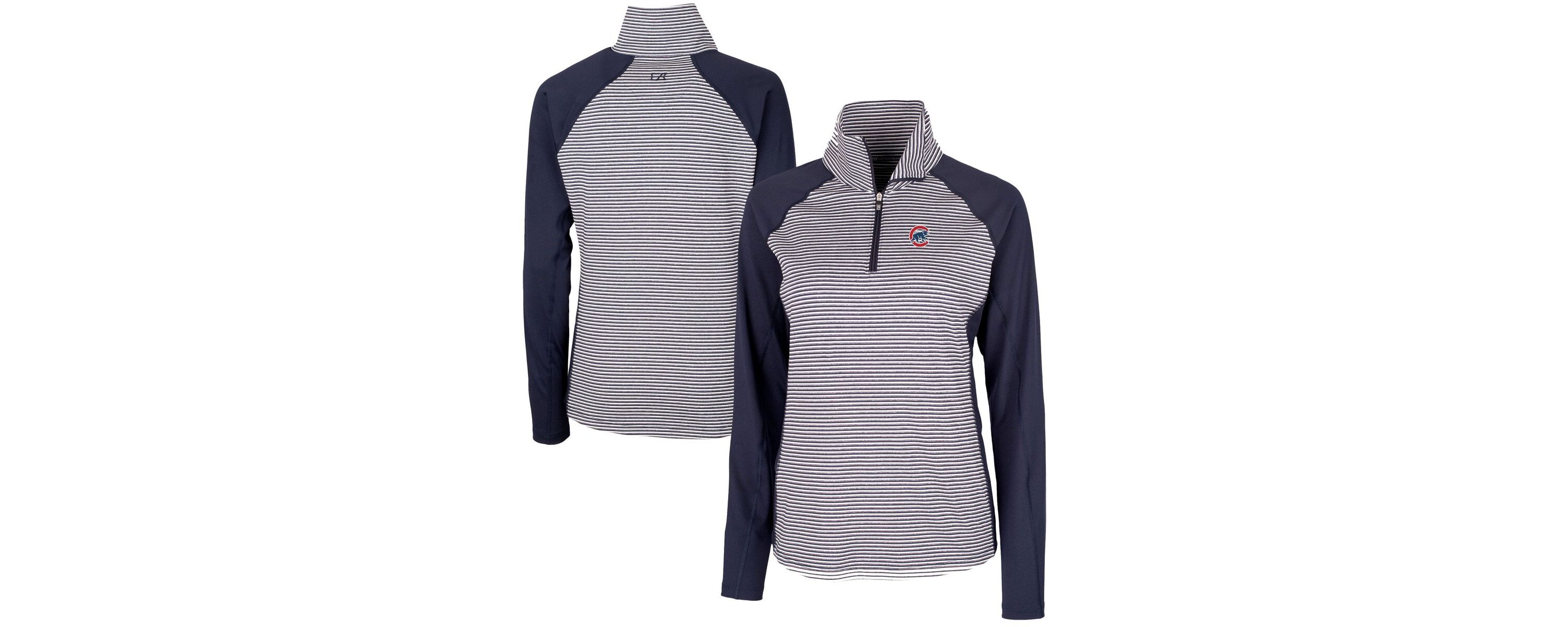 MLB Chicago Cubs DryTec Forge Tonal Stripe Half-Zip Top