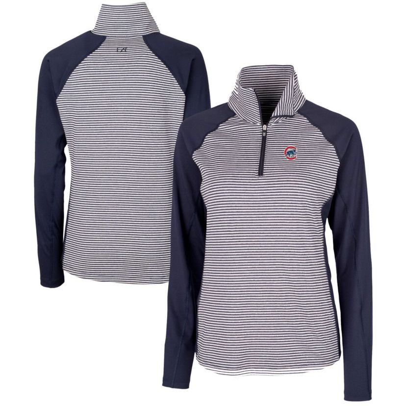 MLB Chicago Cubs DryTec Forge Tonal Stripe Half-Zip Top