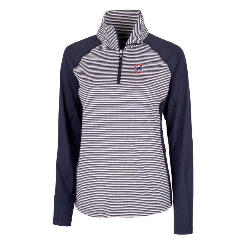 MLB Chicago Cubs DryTec Forge Tonal Stripe Half-Zip Top