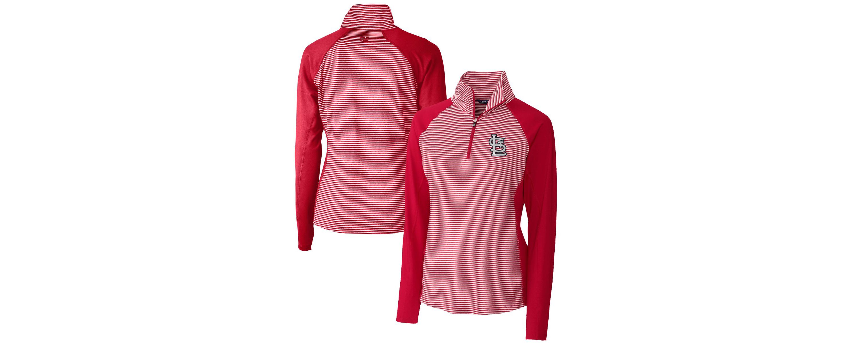 MLB St. Louis Cardinals DryTec Forge Tonal Stripe Half-Zip Top