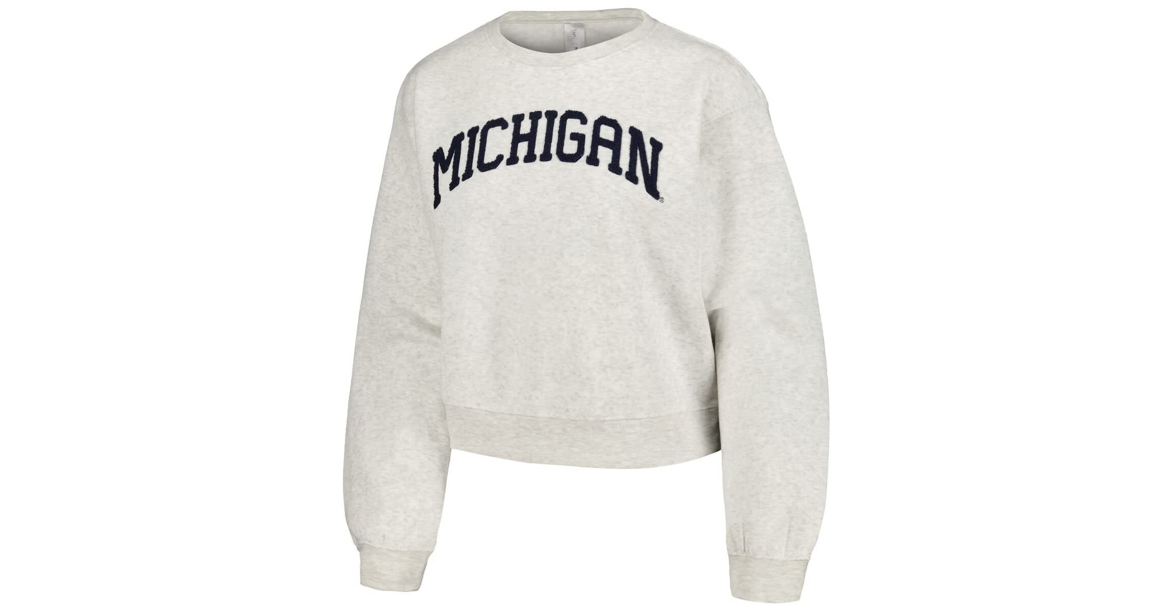NCAA Michigan Wolverines Core Chenille Cropped Pullover Sweatshirt
