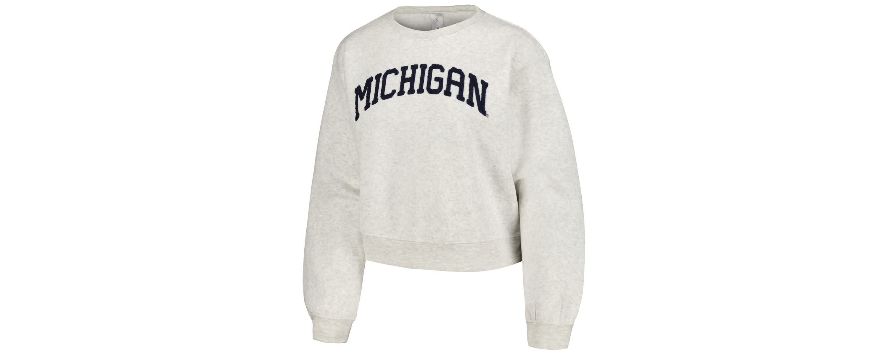 NCAA Michigan Wolverines Core Chenille Cropped Pullover Sweatshirt