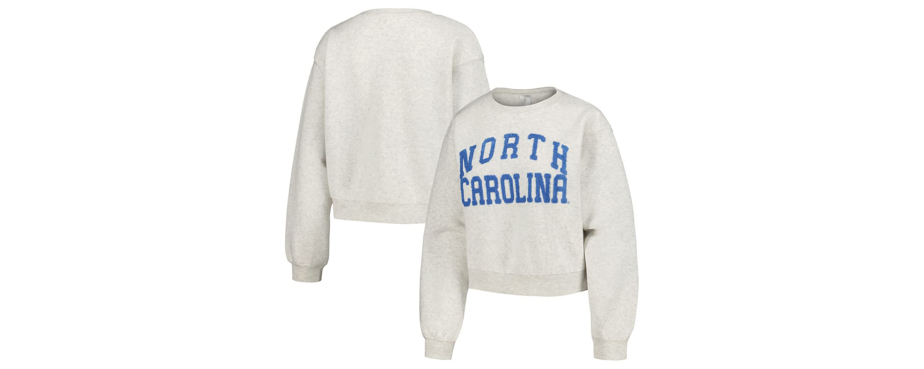 NCAA North Carolina Tar Heels Core Chenille Cropped Pullover Sweatshirt