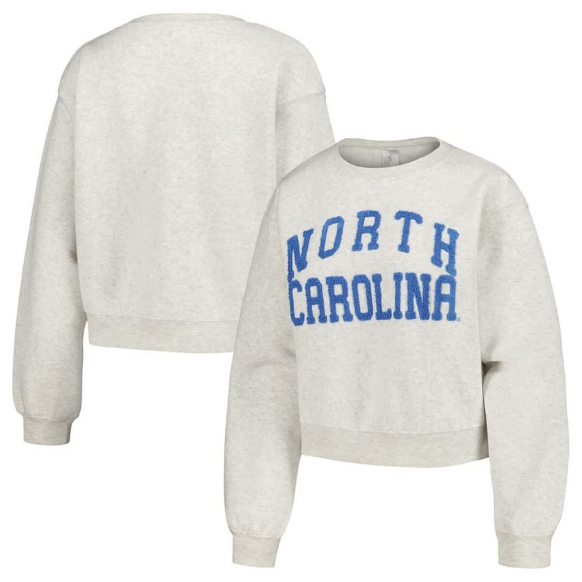 NCAA North Carolina Tar Heels Core Chenille Cropped Pullover Sweatshirt
