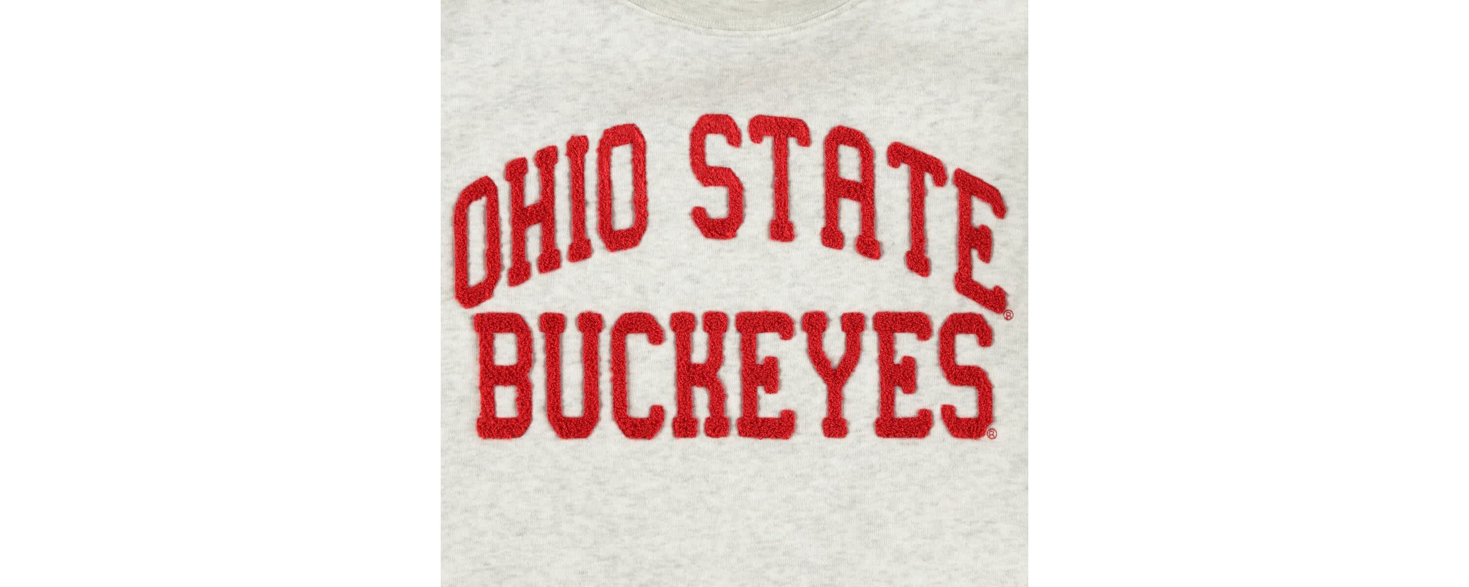NCAA Ohio State Buckeyes Core Chenille Cropped Pullover Sweatshirt