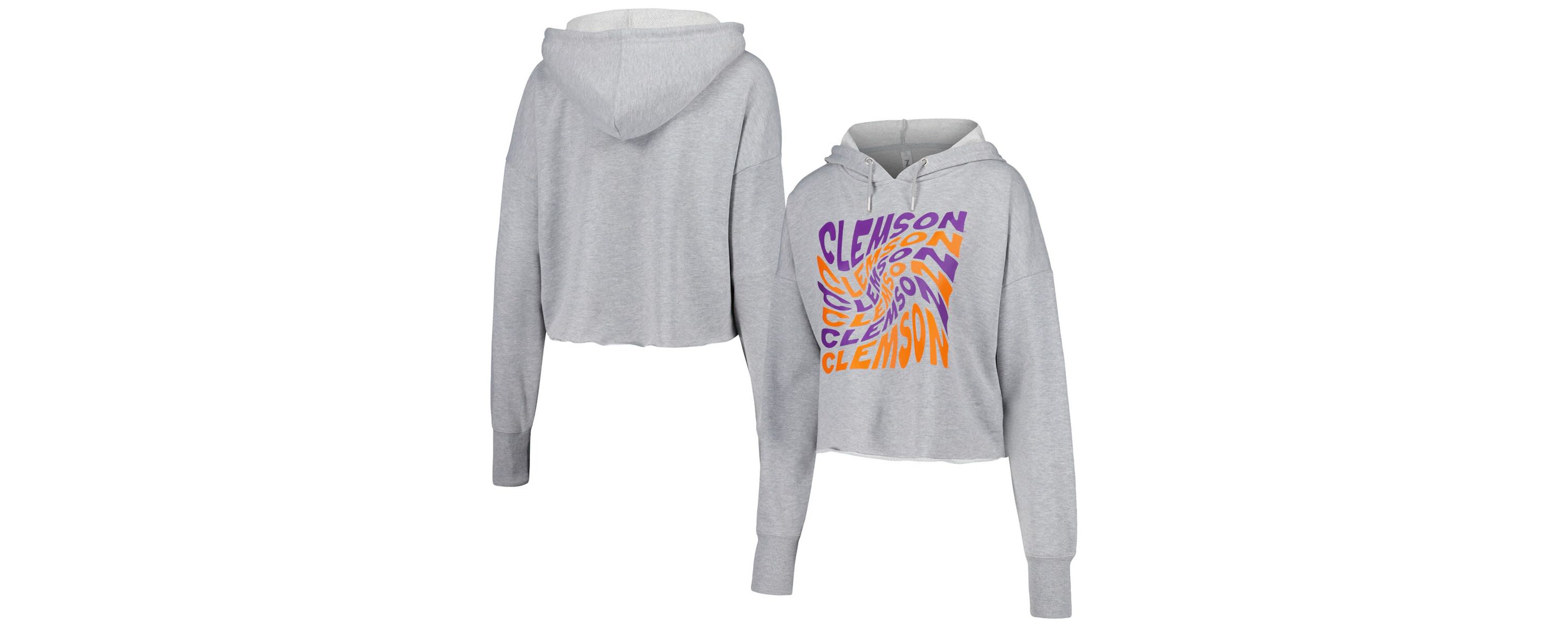 NCAA Clemson Tigers Swirl Cropped Pullover Hoodie