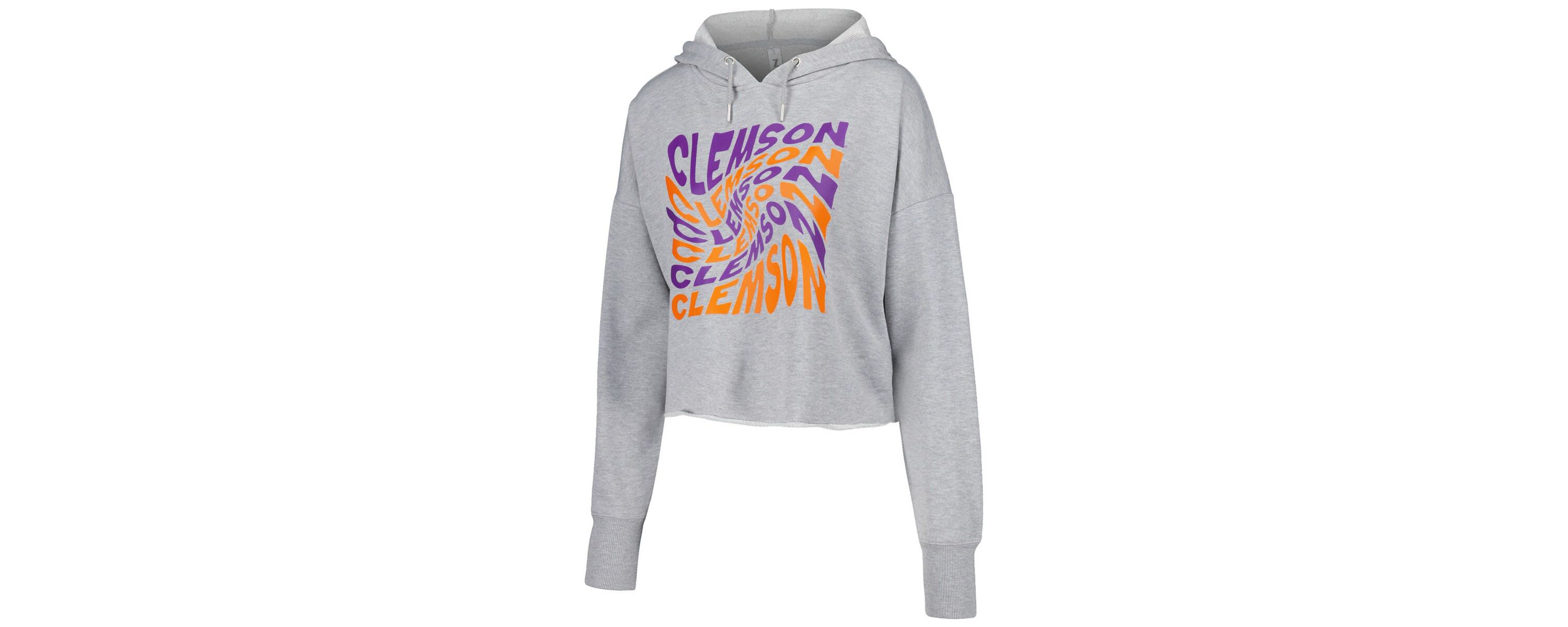 NCAA Clemson Tigers Swirl Cropped Pullover Hoodie
