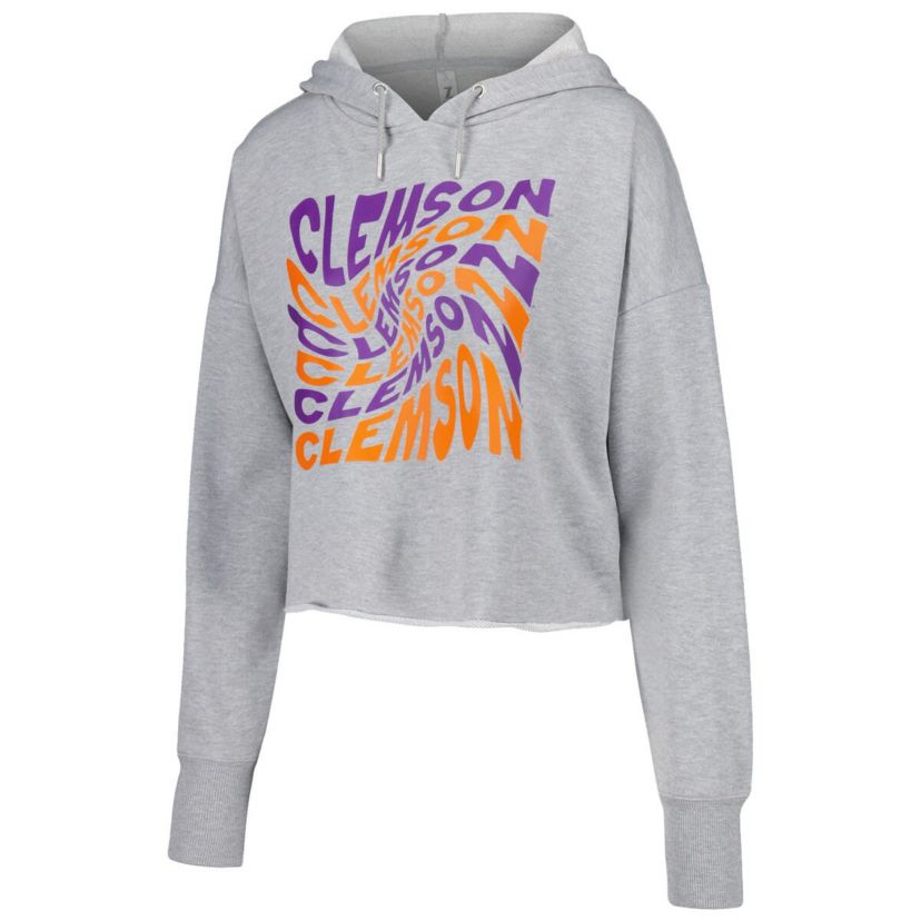NCAA Clemson Tigers Swirl Cropped Pullover Hoodie