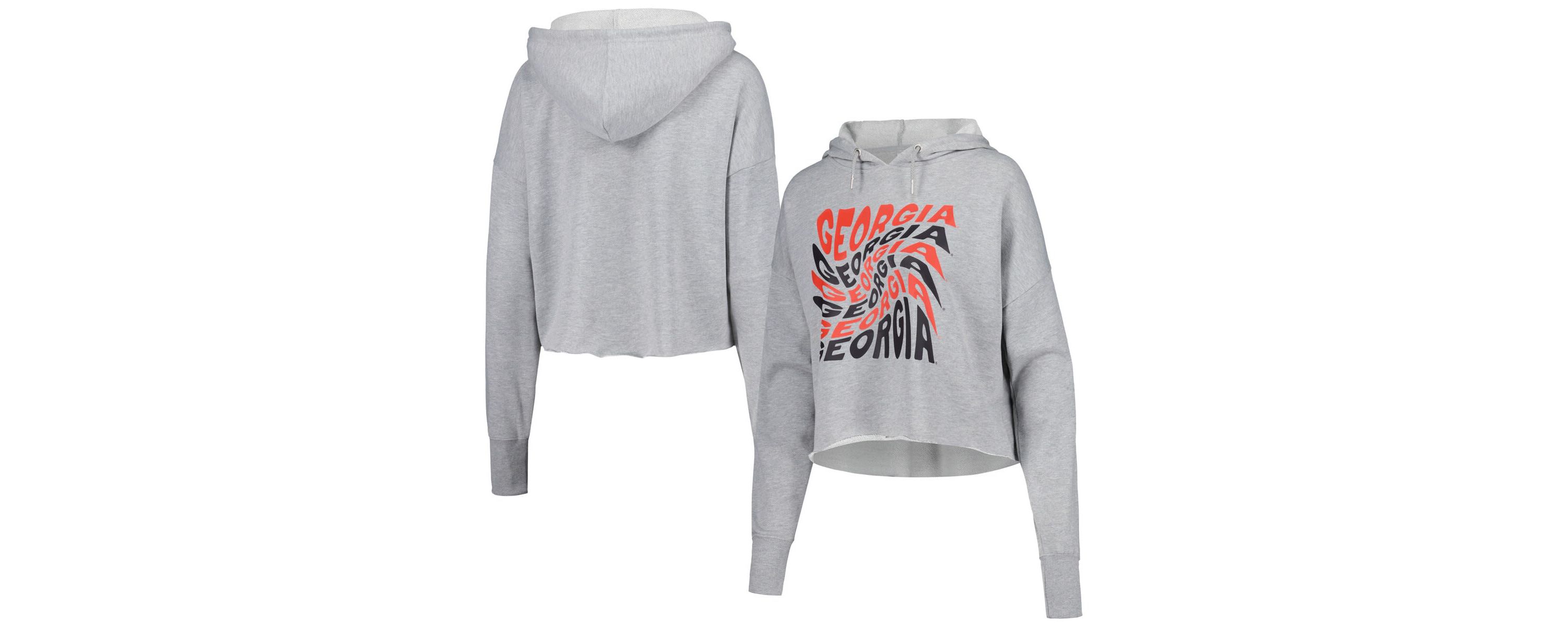 NCAA Georgia Bulldogs Swirl Cropped Pullover Hoodie