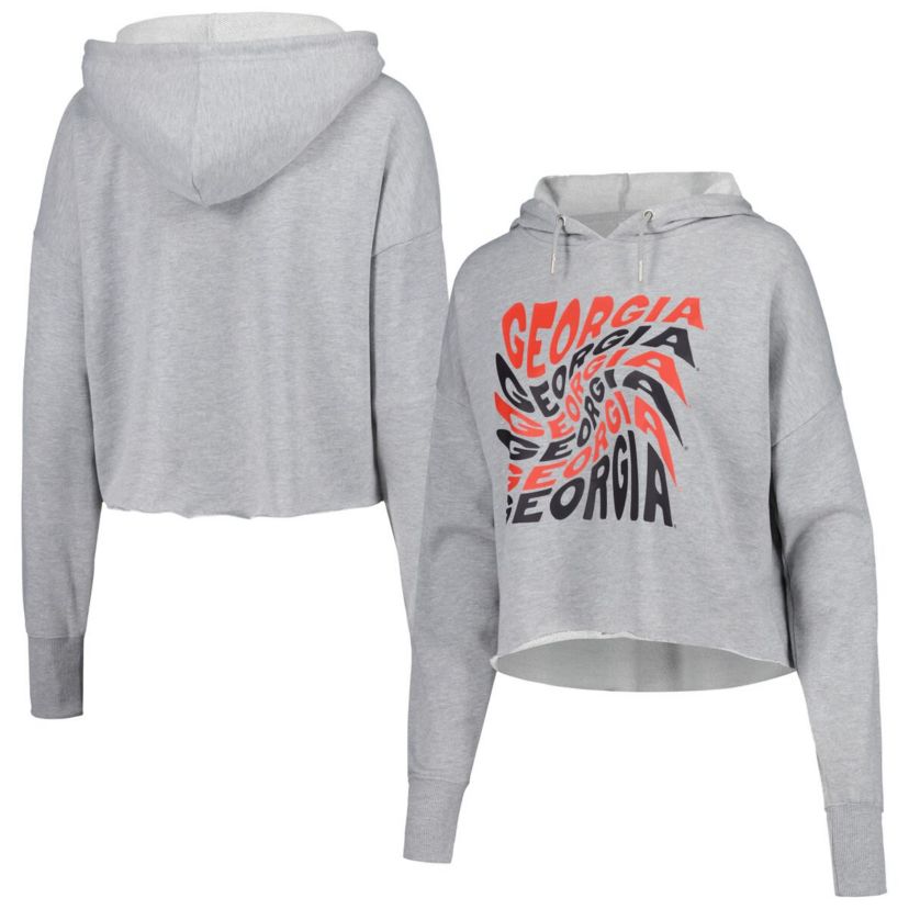 NCAA Georgia Bulldogs Swirl Cropped Pullover Hoodie