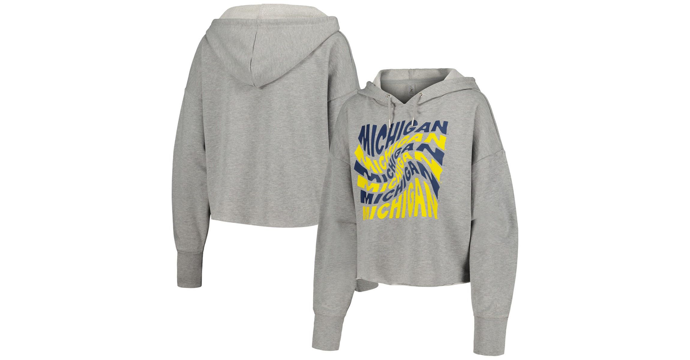 NCAA Michigan Wolverines Swirl Cropped Pullover Hoodie