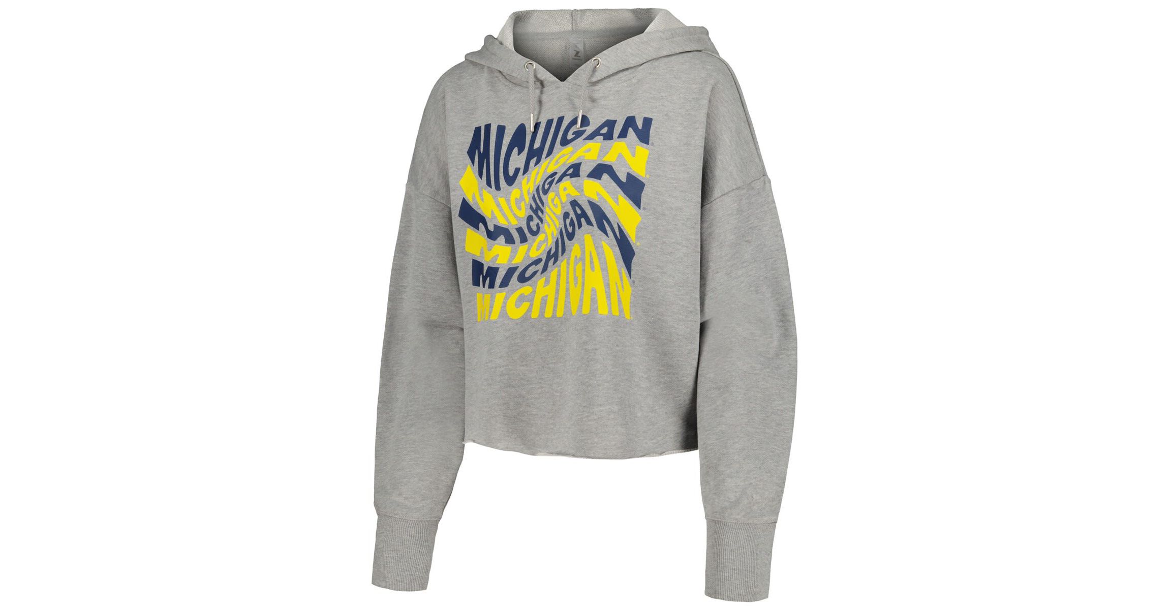 NCAA Michigan Wolverines Swirl Cropped Pullover Hoodie
