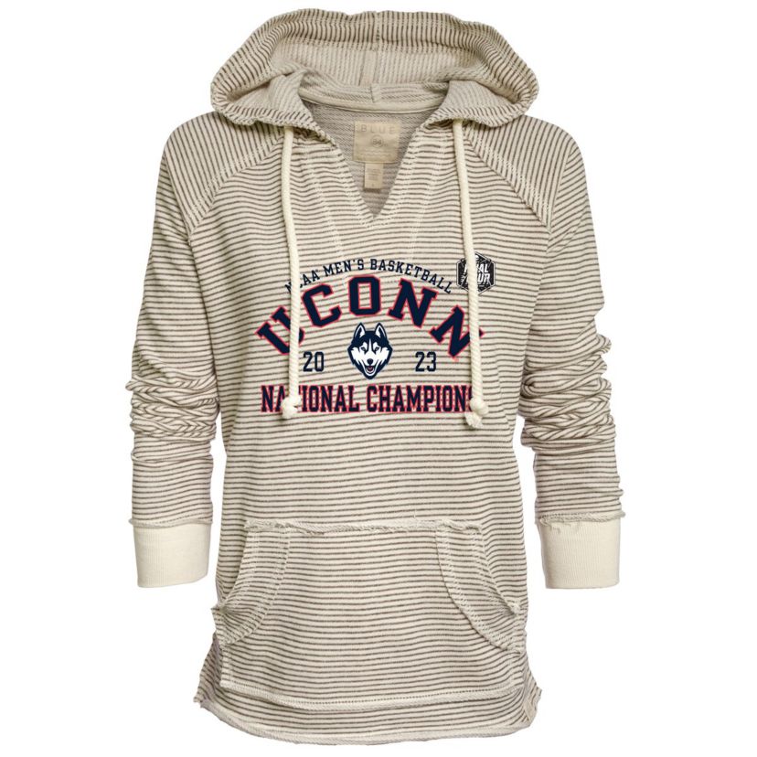 Connecticut Huskies NCAA UConn Huskies 2023 NCAA Basketball National s Huntington French Terry V-Neck Pullover Hoodie