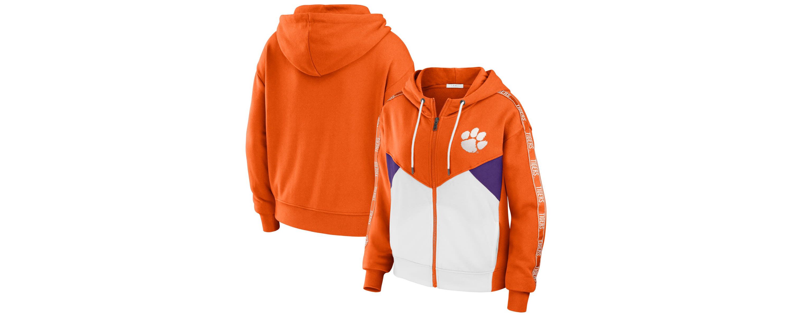 NCAA Clemson Tigers Colorblock Full-Zip Hoodie Jacket