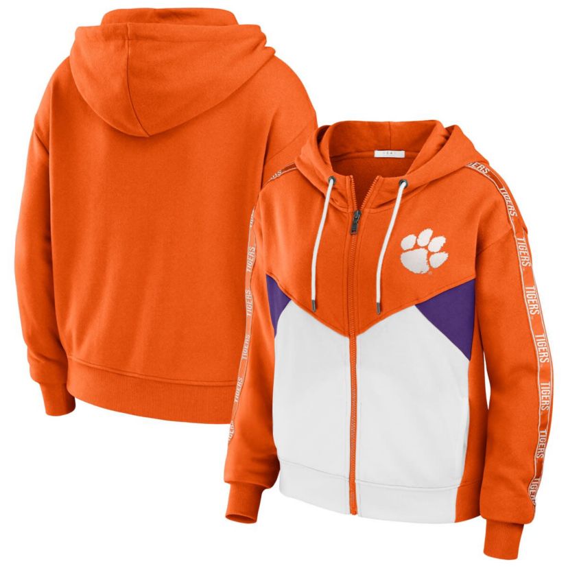 NCAA Clemson Tigers Colorblock Full-Zip Hoodie Jacket