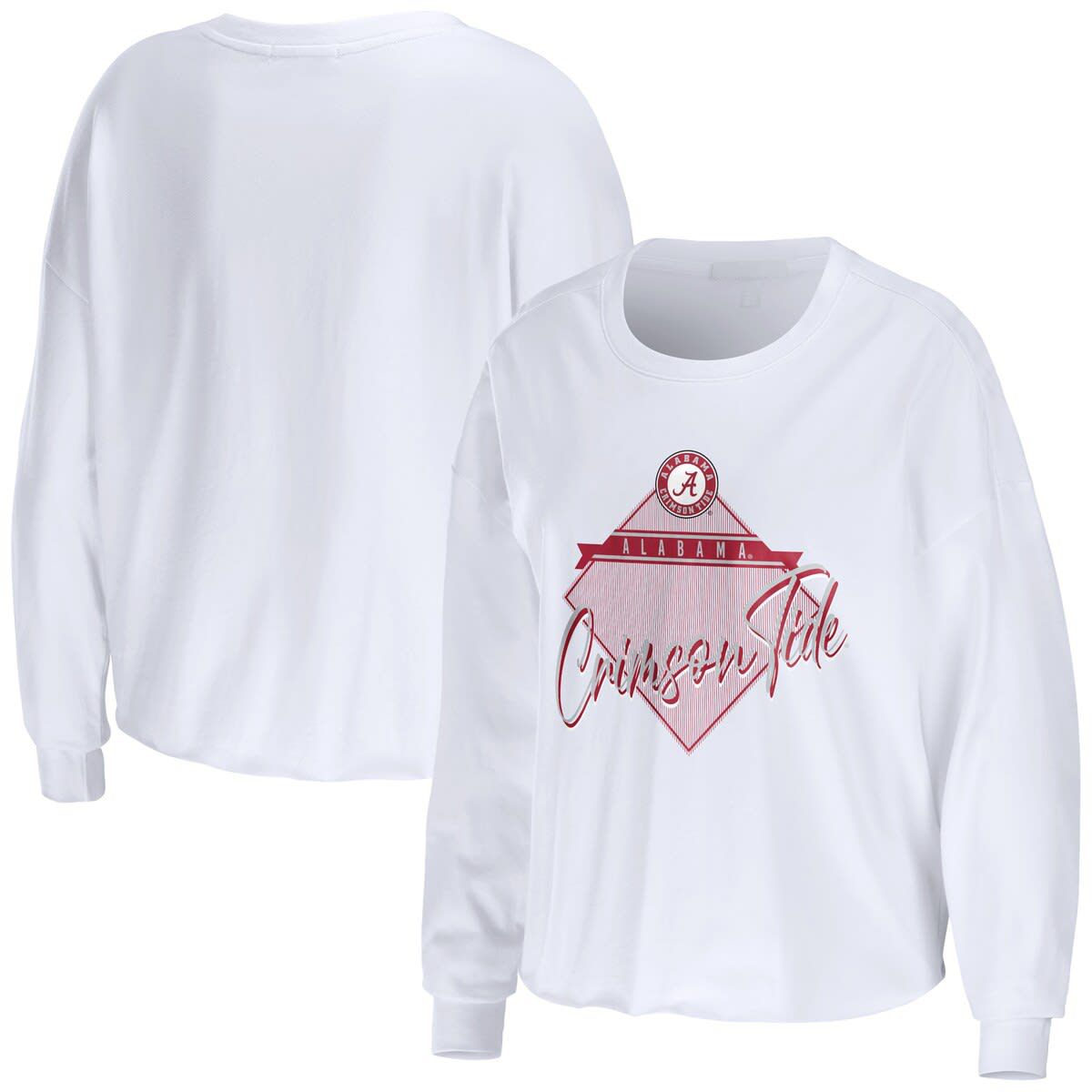 Alabama Crimson Tide NCAA Alabama Tide Diamond Long Sleeve Cropped T-Shirt