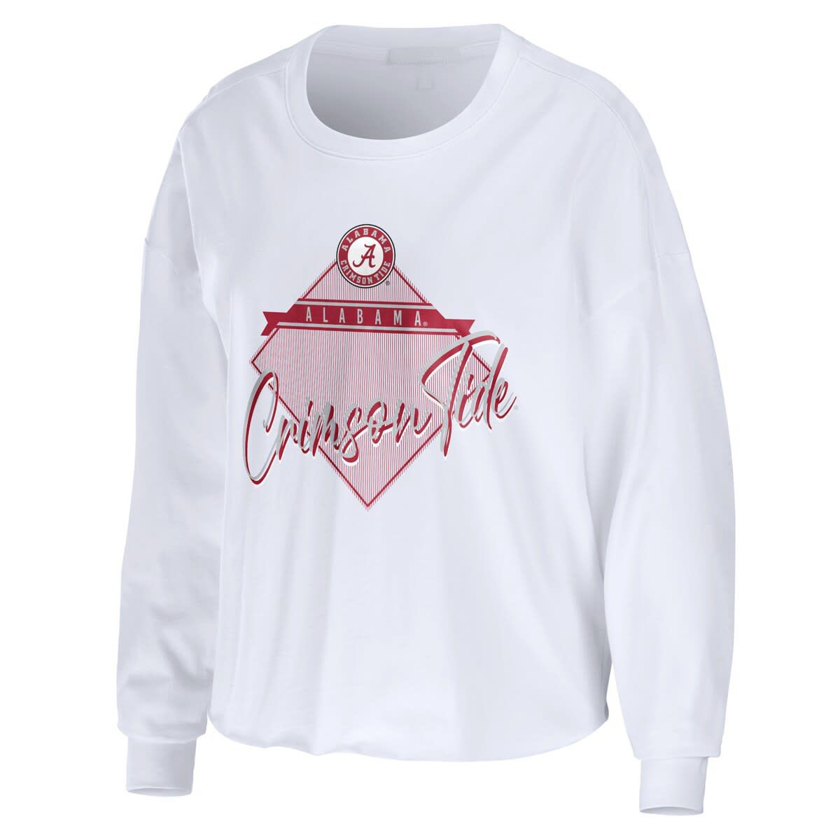 Alabama Crimson Tide NCAA Alabama Tide Diamond Long Sleeve Cropped T-Shirt