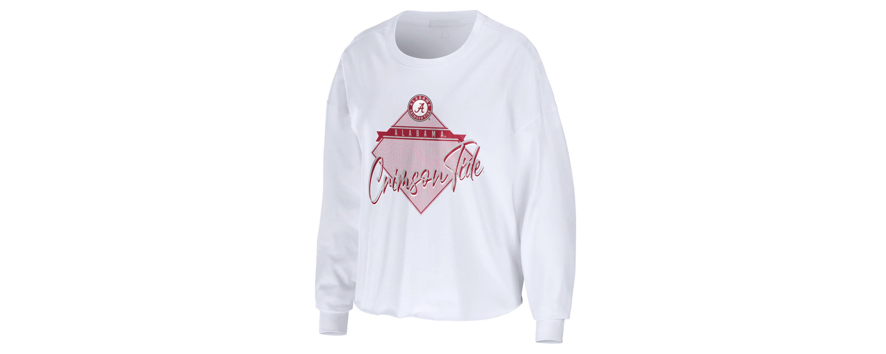 Alabama Crimson Tide NCAA Alabama Tide Diamond Long Sleeve Cropped T-Shirt