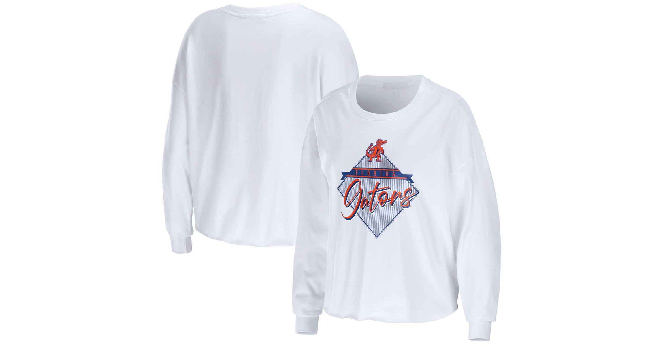 NCAA Florida Gators Diamond Long Sleeve Cropped T-Shirt
