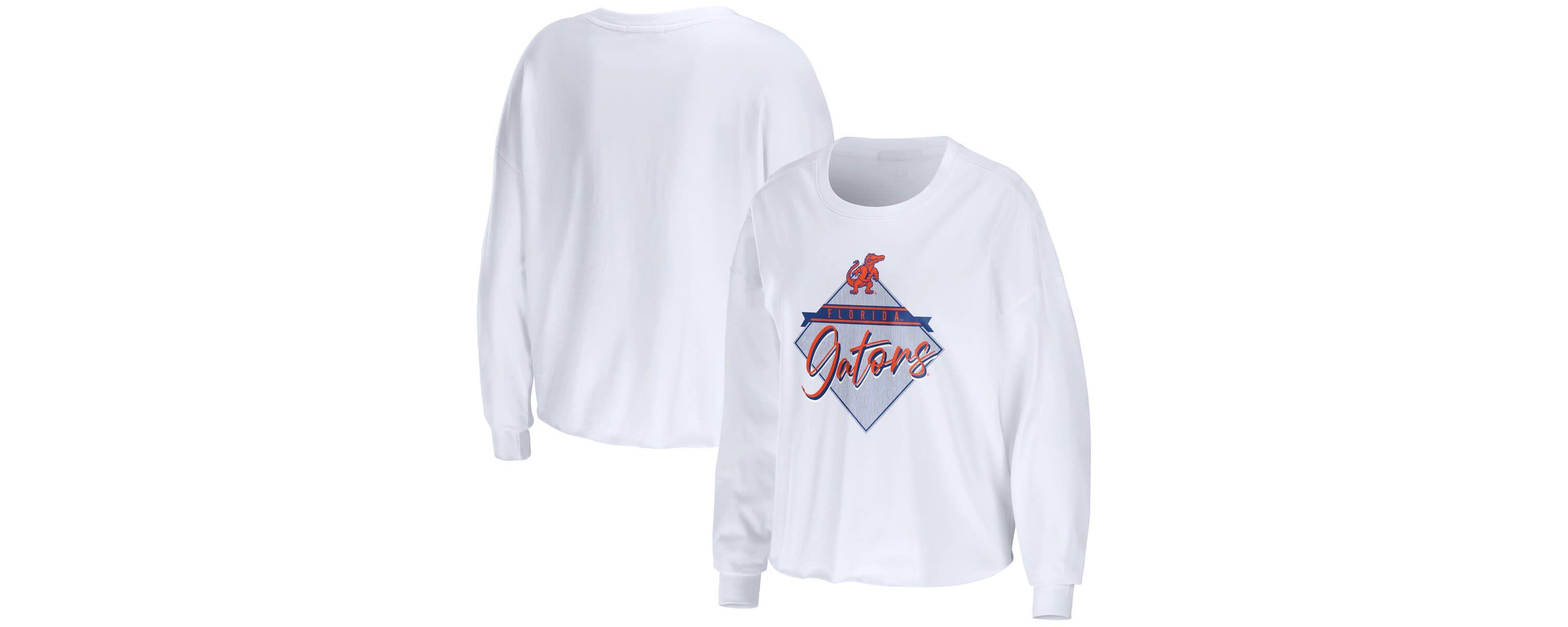 NCAA Florida Gators Diamond Long Sleeve Cropped T-Shirt