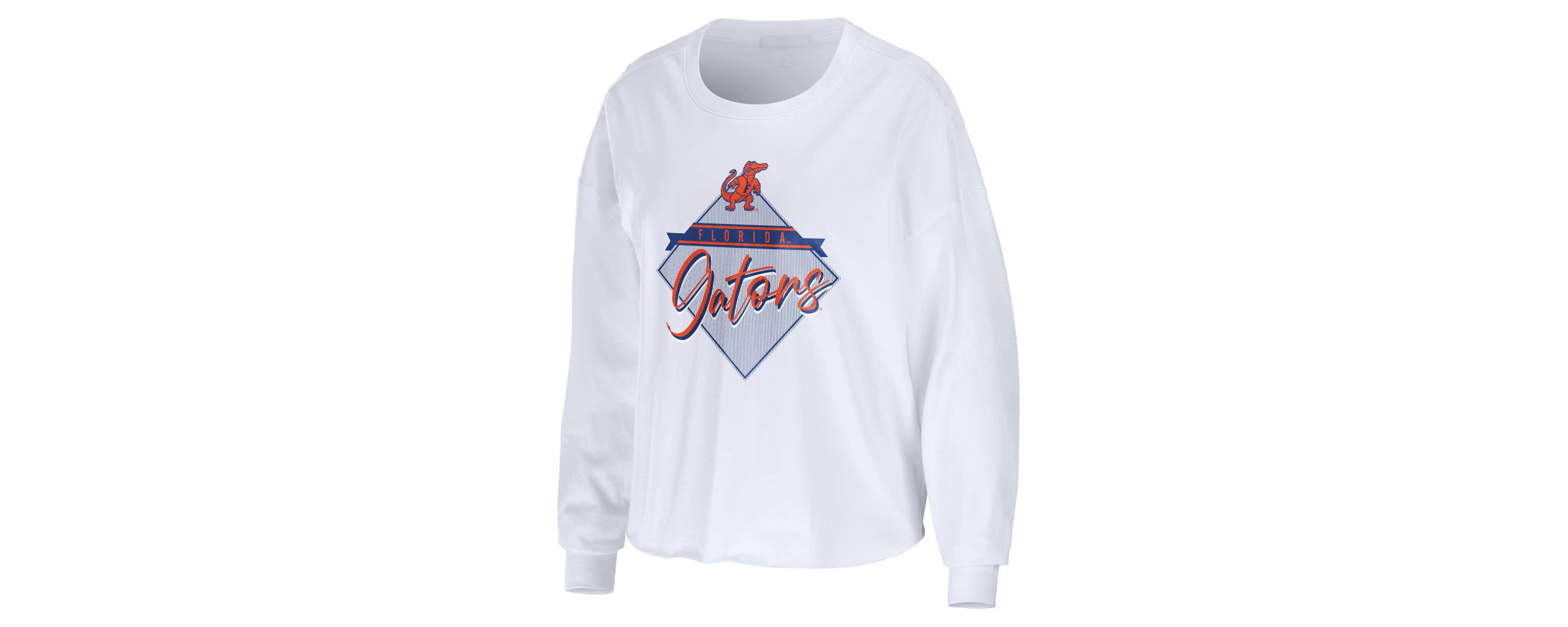 NCAA Florida Gators Diamond Long Sleeve Cropped T-Shirt