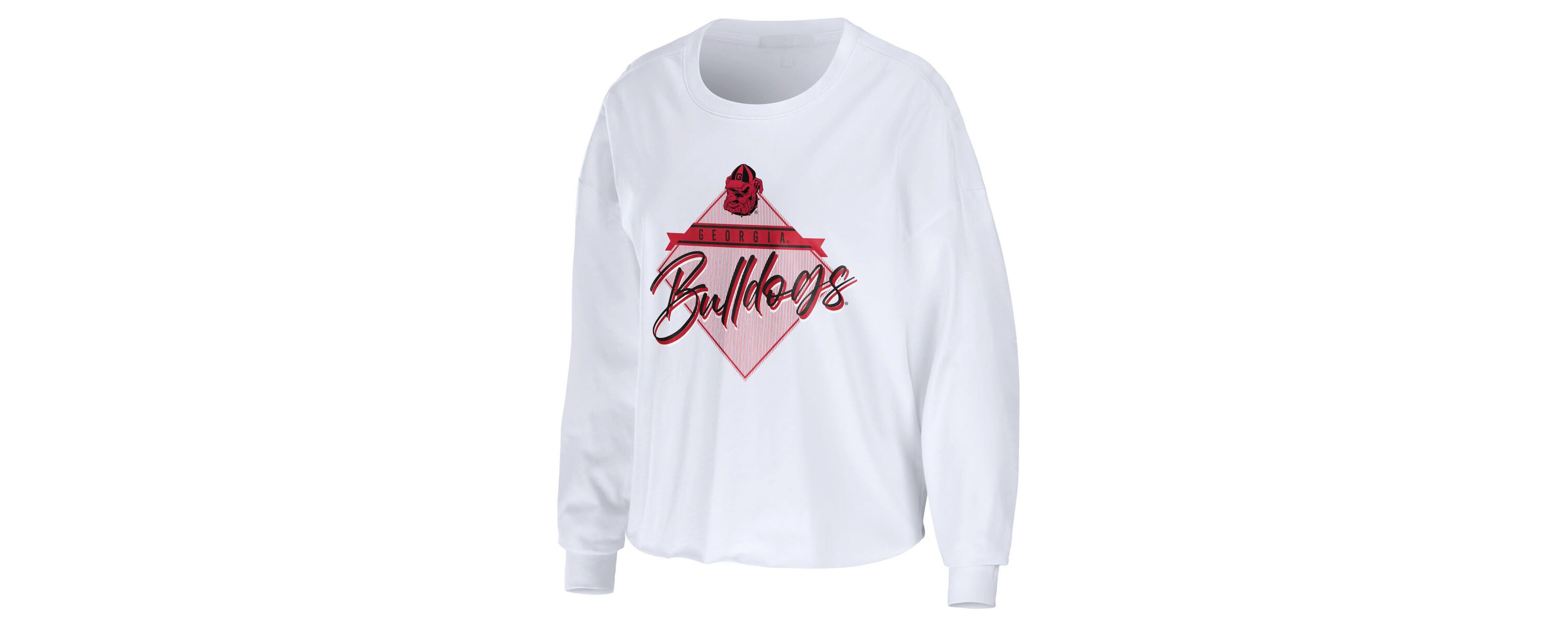 NCAA Georgia Bulldogs Diamond Long Sleeve Cropped T-Shirt