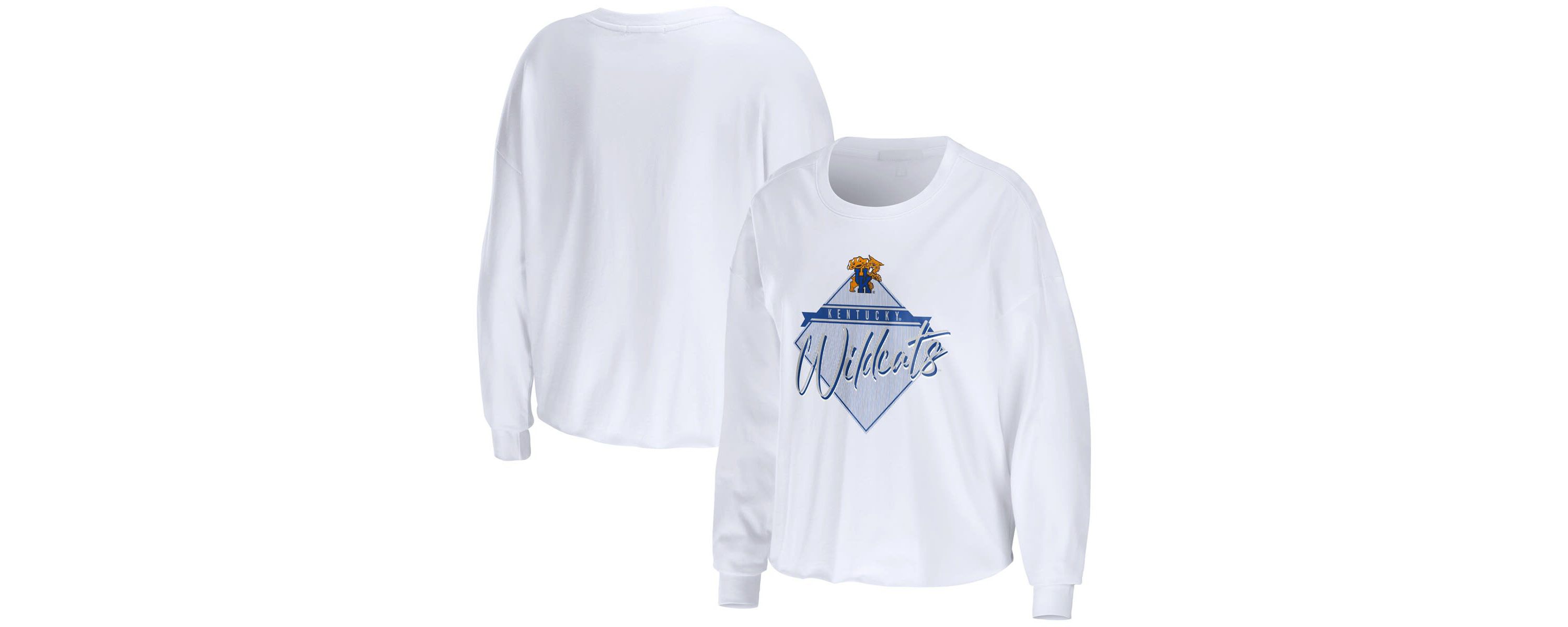 NCAA Kentucky Wildcats Diamond Long Sleeve Cropped T-Shirt