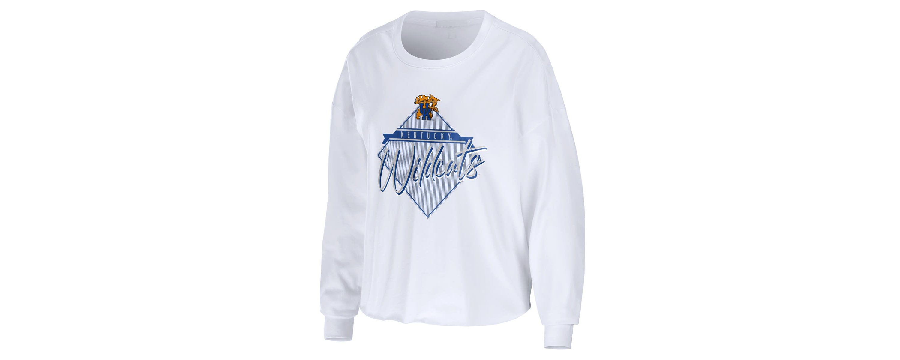 NCAA Kentucky Wildcats Diamond Long Sleeve Cropped T-Shirt