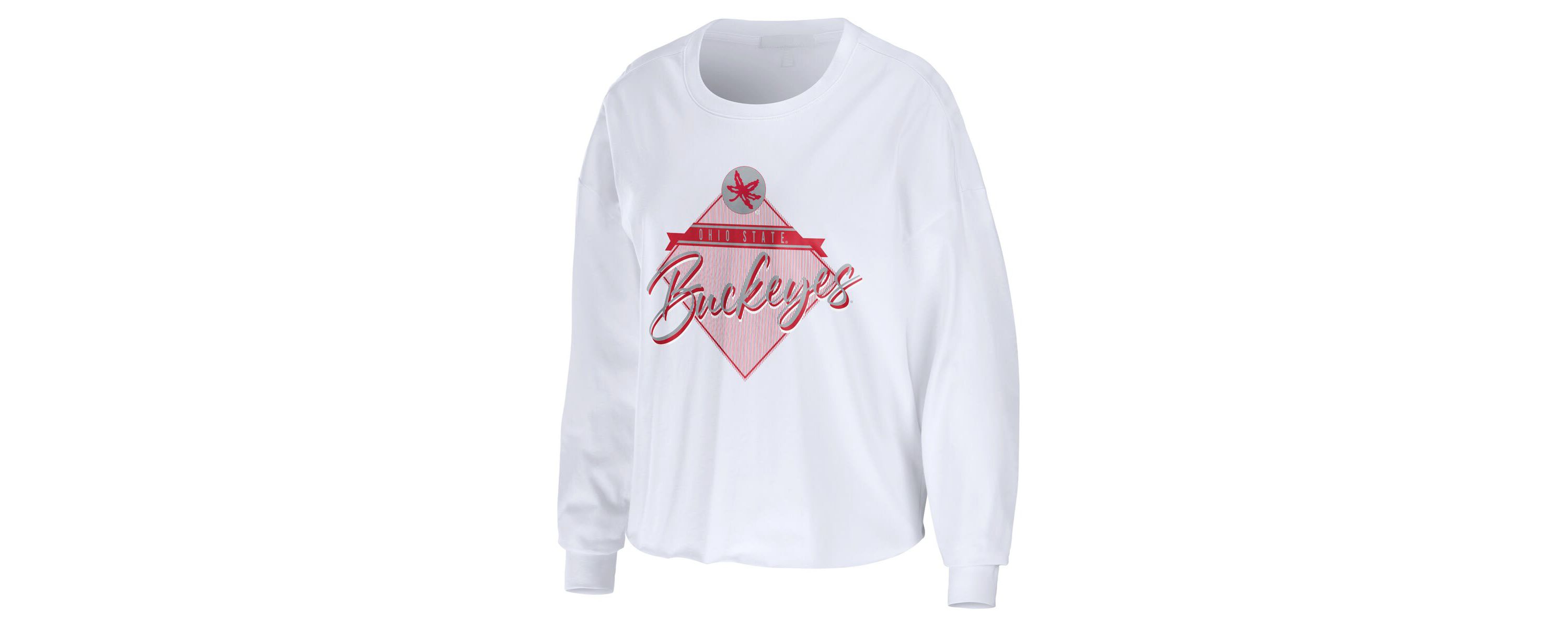 NCAA Ohio State Buckeyes Diamond Long Sleeve Cropped T-Shirt