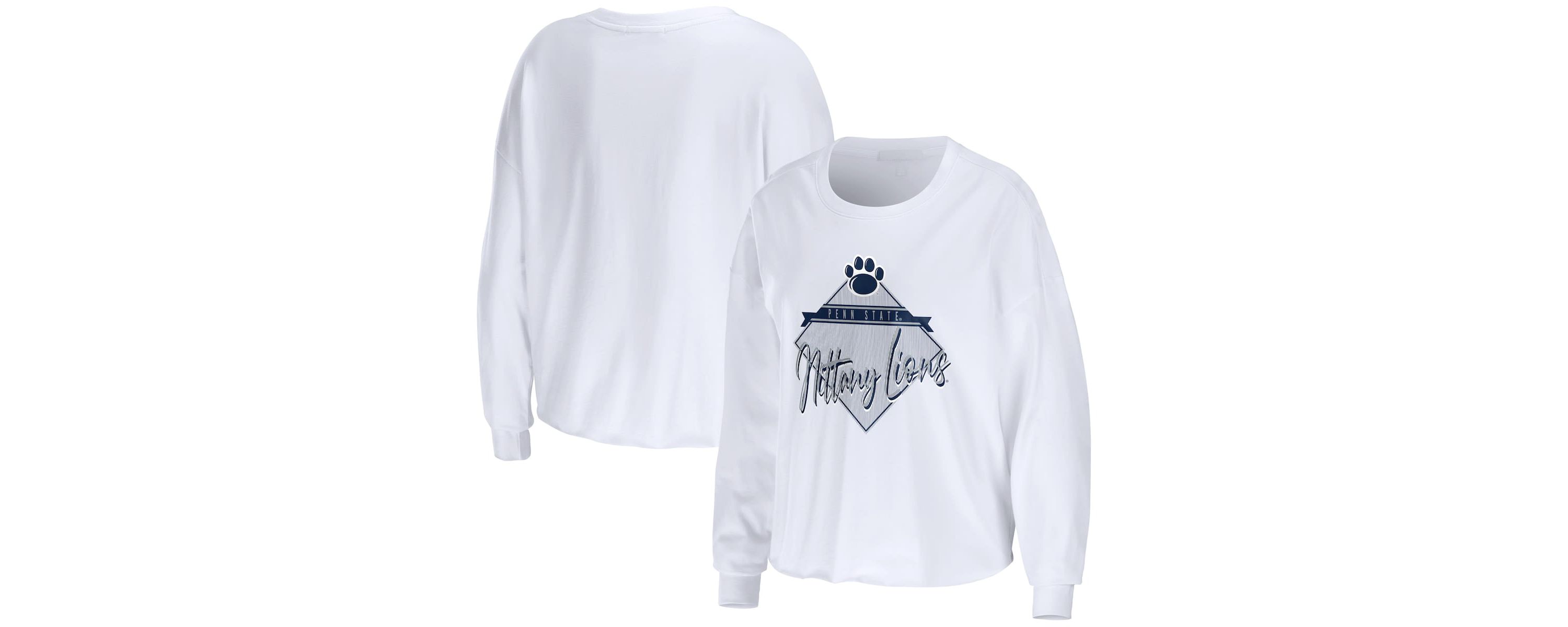 NCAA Penn State Nittany Lions Diamond Long Sleeve Cropped T-Shirt