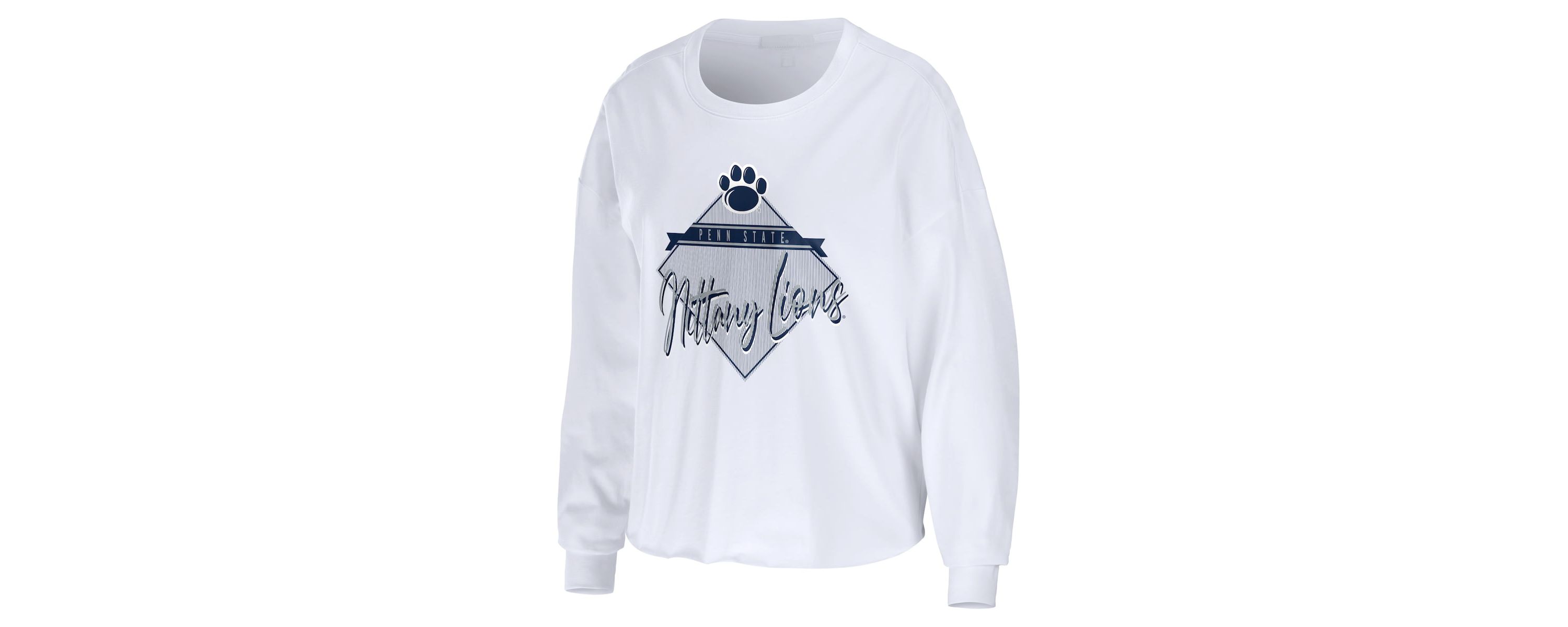 NCAA Penn State Nittany Lions Diamond Long Sleeve Cropped T-Shirt