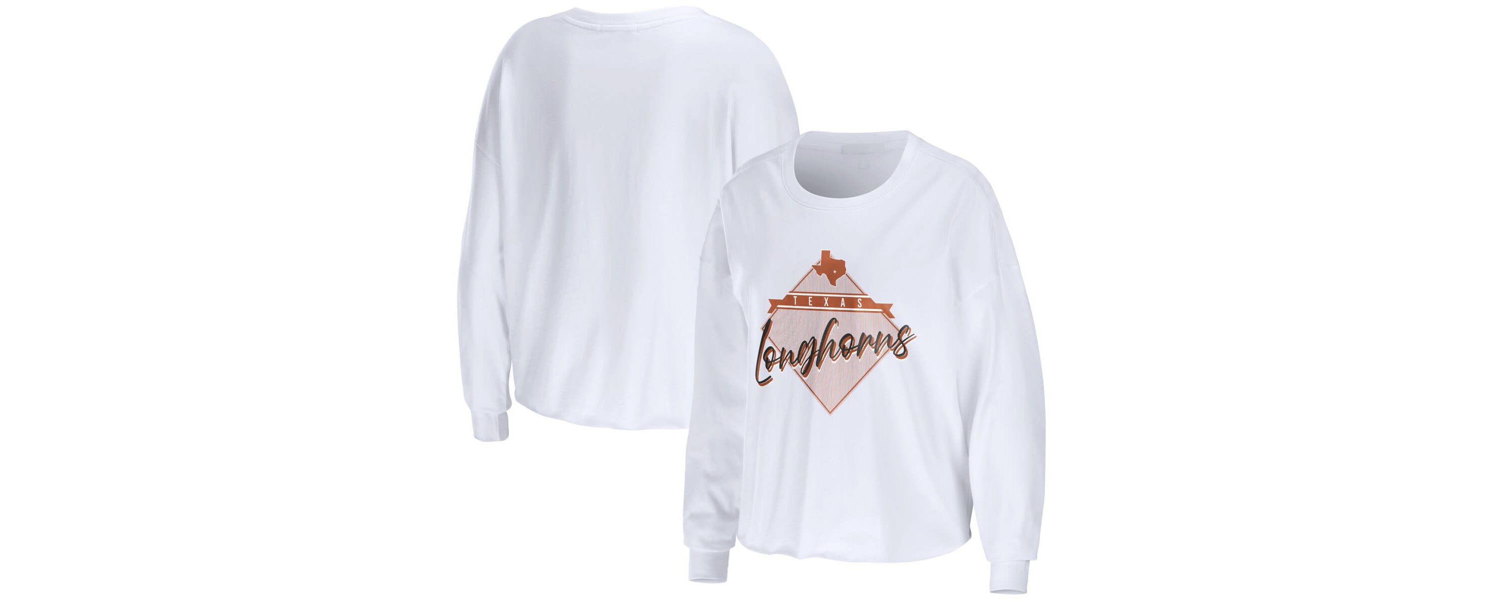 NCAA Texas Longhorns Diamond Long Sleeve Cropped T-Shirt