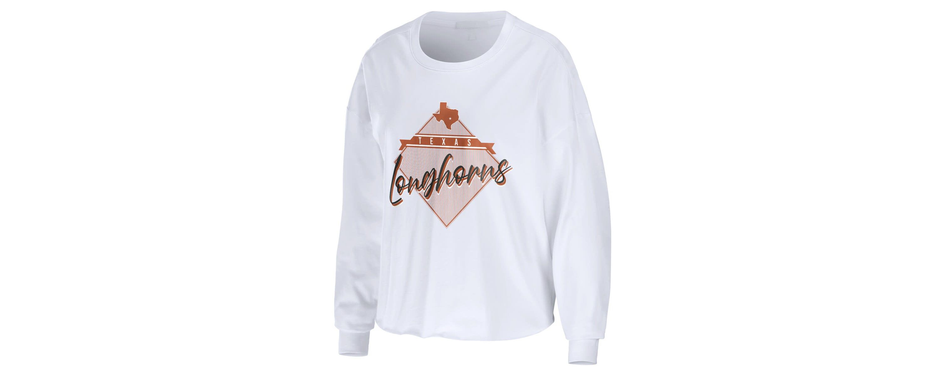 NCAA Texas Longhorns Diamond Long Sleeve Cropped T-Shirt