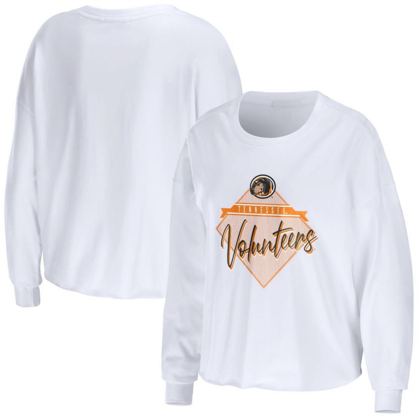 NCAA Tennessee Volunteers Diamond Long Sleeve Cropped T-Shirt
