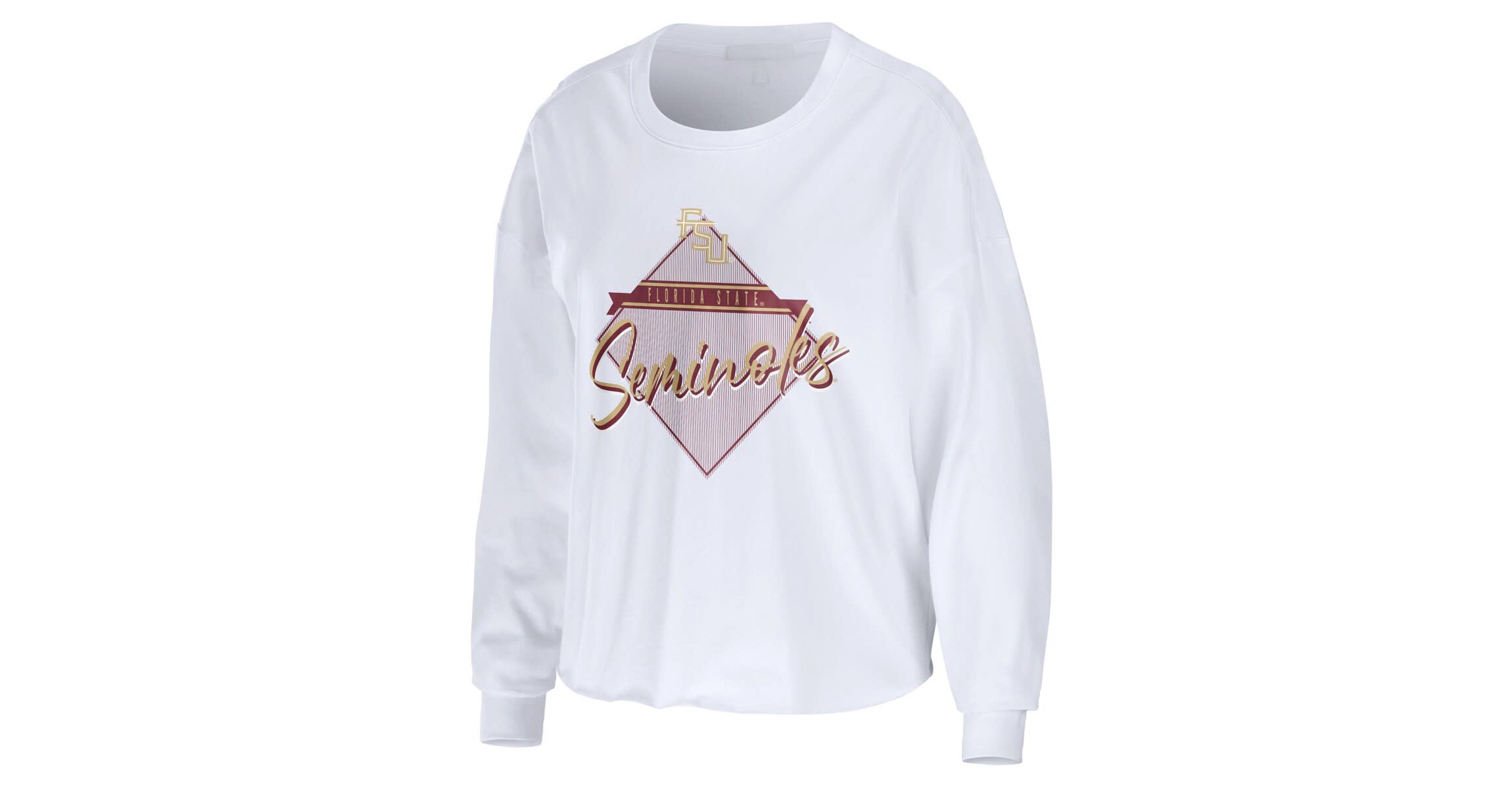 NCAA Florida State Seminoles Diamond Long Sleeve Cropped T-Shirt