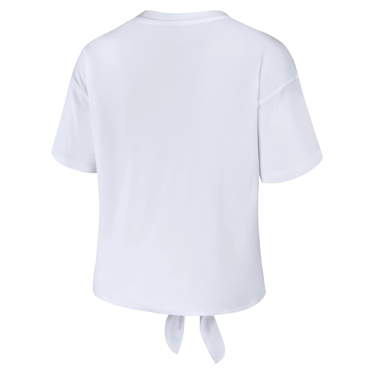 NCAA Florida A&M Rattlers Striped Front Knot Cropped T-Shirt