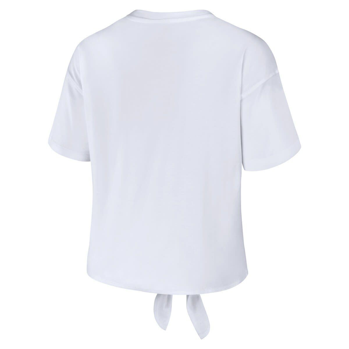 NCAA Penn State Nittany Lions Striped Front Knot Cropped T-Shirt
