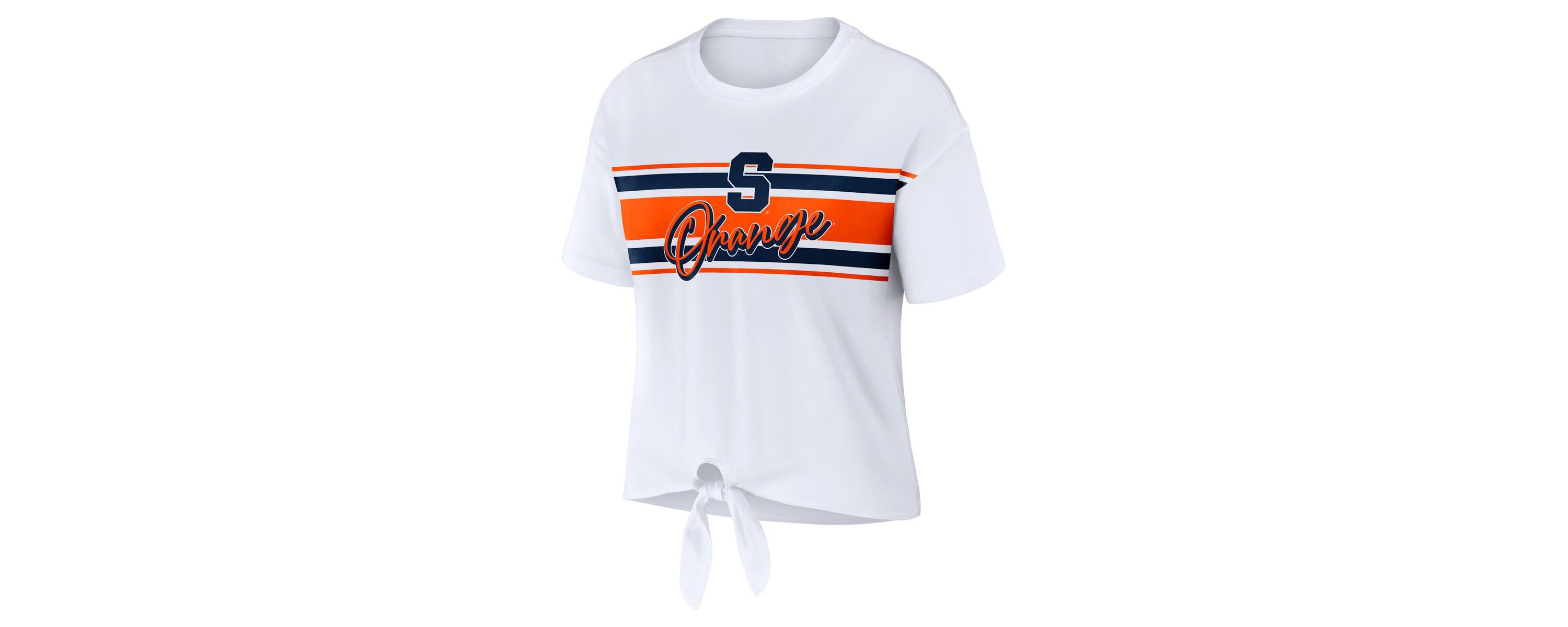 Syracuse Orange NCAA Syracuse Striped Front Knot Cropped T-Shirt