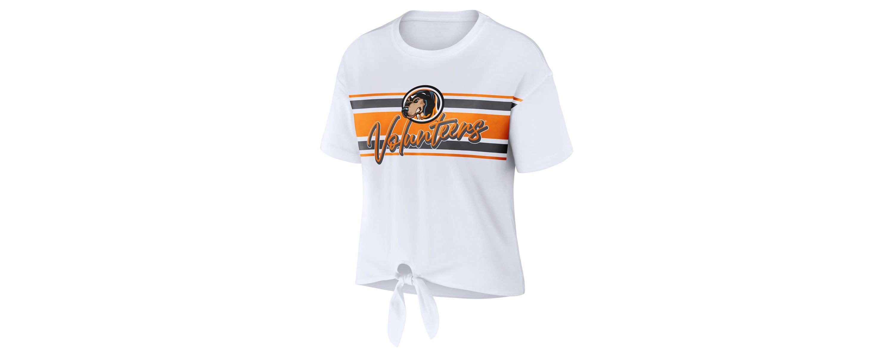NCAA Tennessee Volunteers Striped Front Knot Cropped T-Shirt