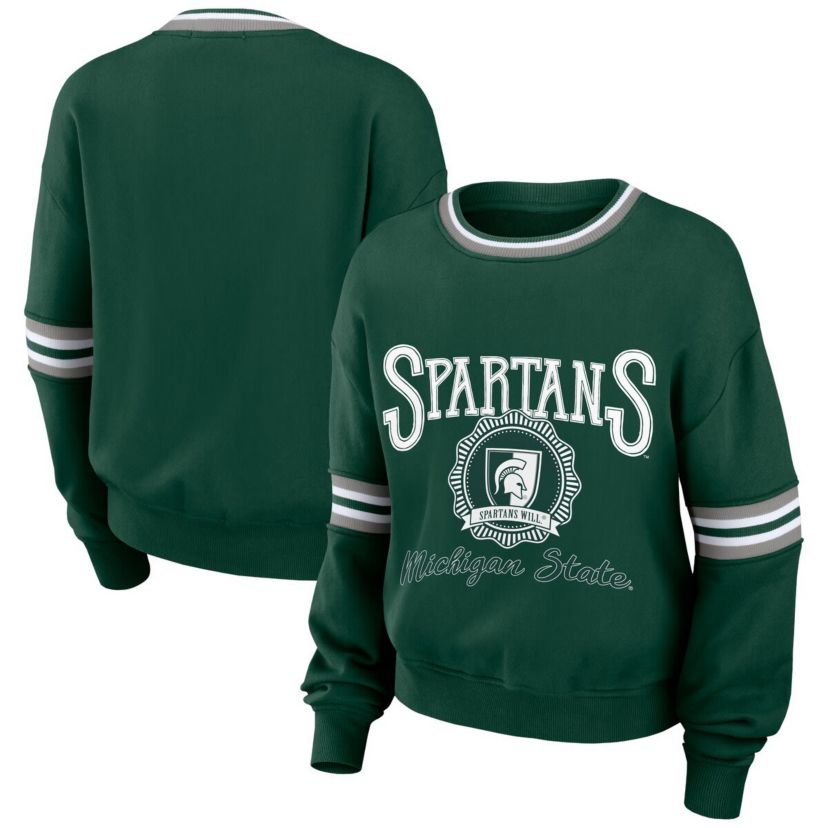 NCAA Forest Michigan State Spartans Vintage Pullover Sweatshirt