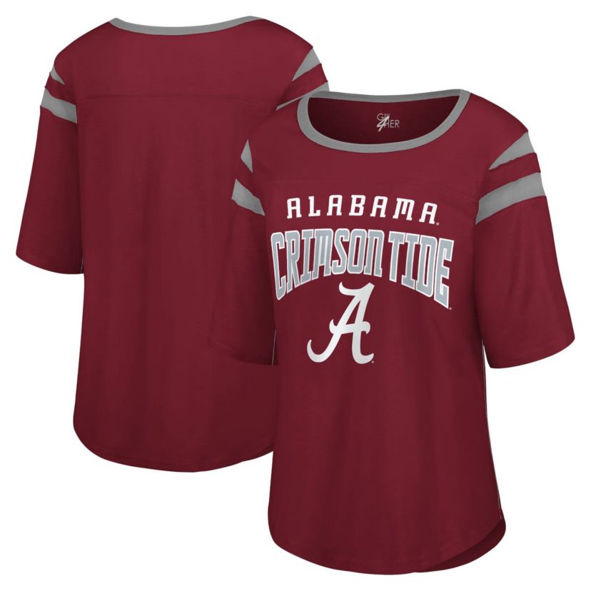 Alabama Crimson Tide NCAA Alabama Tide Plus Size Linebacker Half-Sleeve T-Shirt